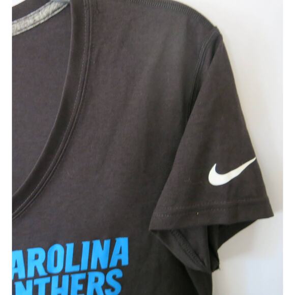 NIKE Dri-Fit *NWT* CAROLINA PANTHERS Top Size M Women's Short Sleeve NFL Black - Picture 3 of 10
